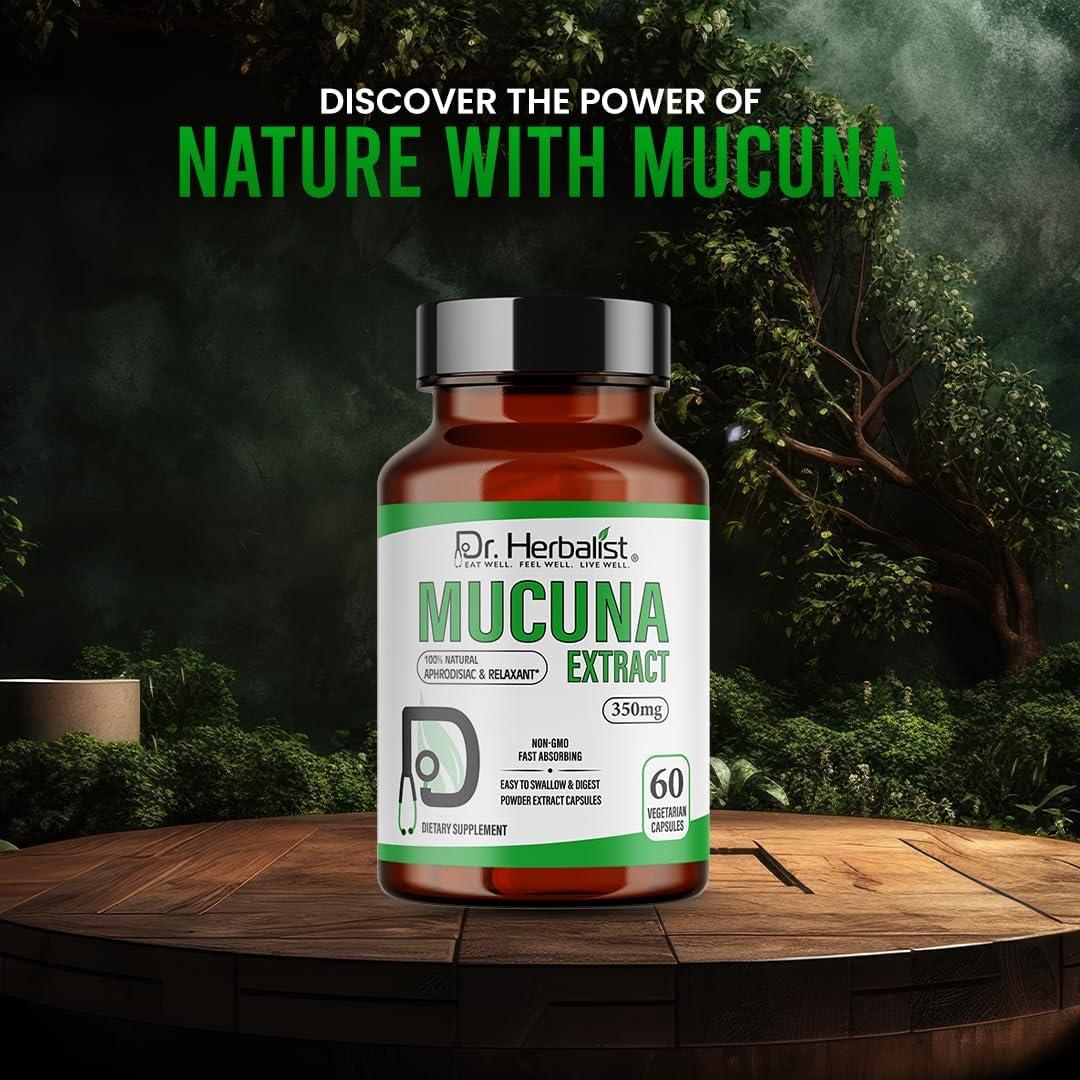 Cápsulas de Extracto de Mucuna Pruriens Dr. Herbalist 700mg - 60 Unidades