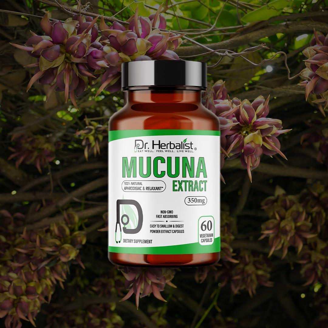 Cápsulas de Extracto de Mucuna Pruriens Dr. Herbalist 700mg - 60 Unidades