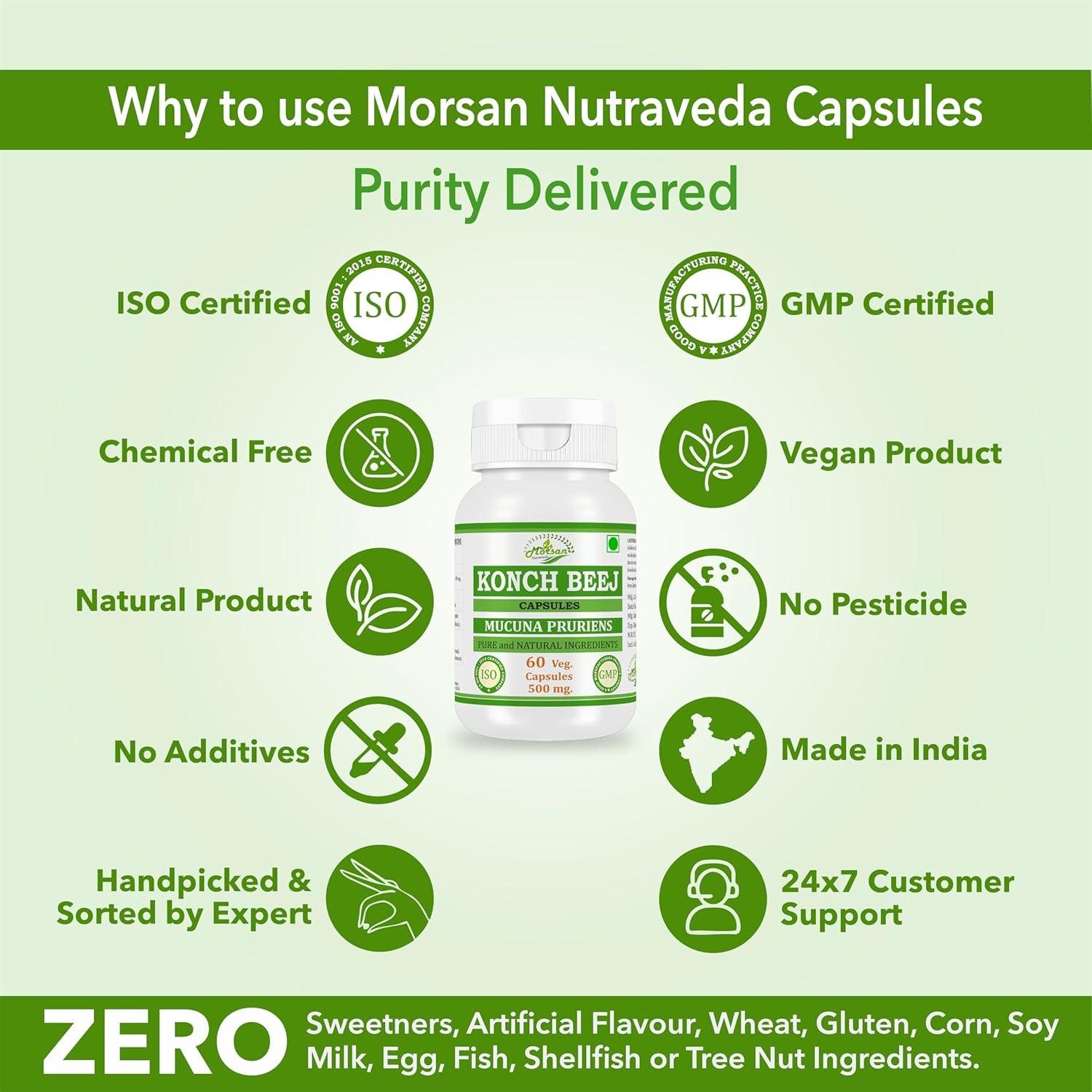 Cápsulas de Mucuna Pruriens Morsan Nutraveda 60 Veganas 500 mg