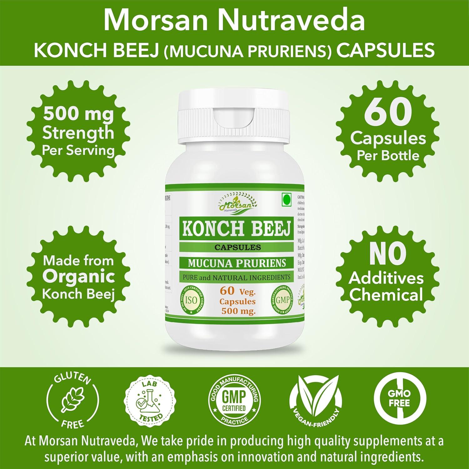 Cápsulas de Mucuna Pruriens Morsan Nutraveda 60 Veganas 500 mg