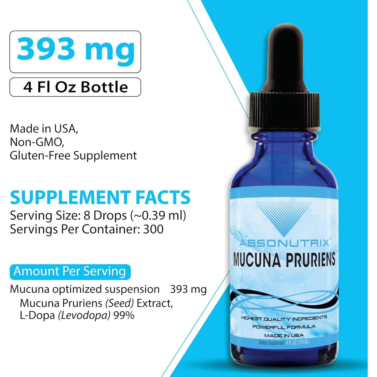Suplemento Líquido Mucuna Pruriens Absonutrix 393mg 300 Porciones