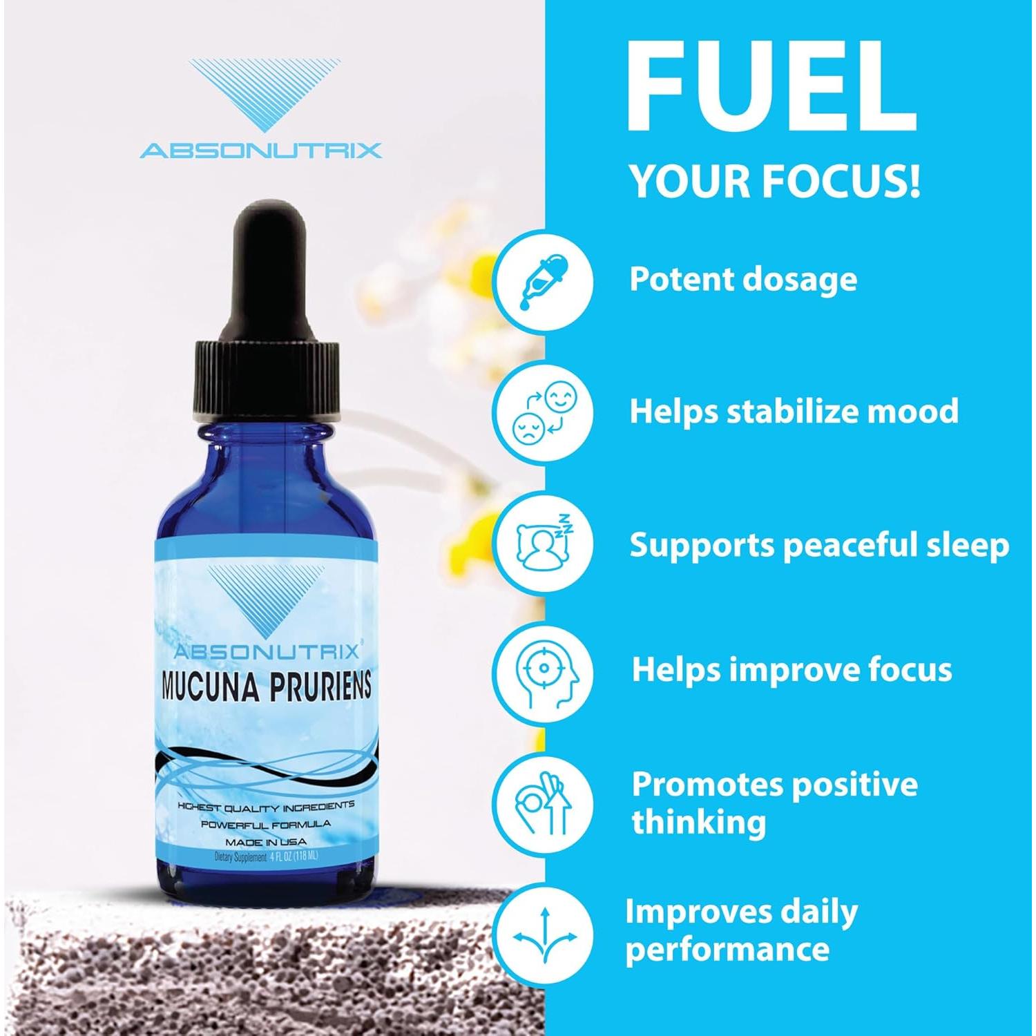 Suplemento Líquido Mucuna Pruriens Absonutrix 393mg 300 Porciones