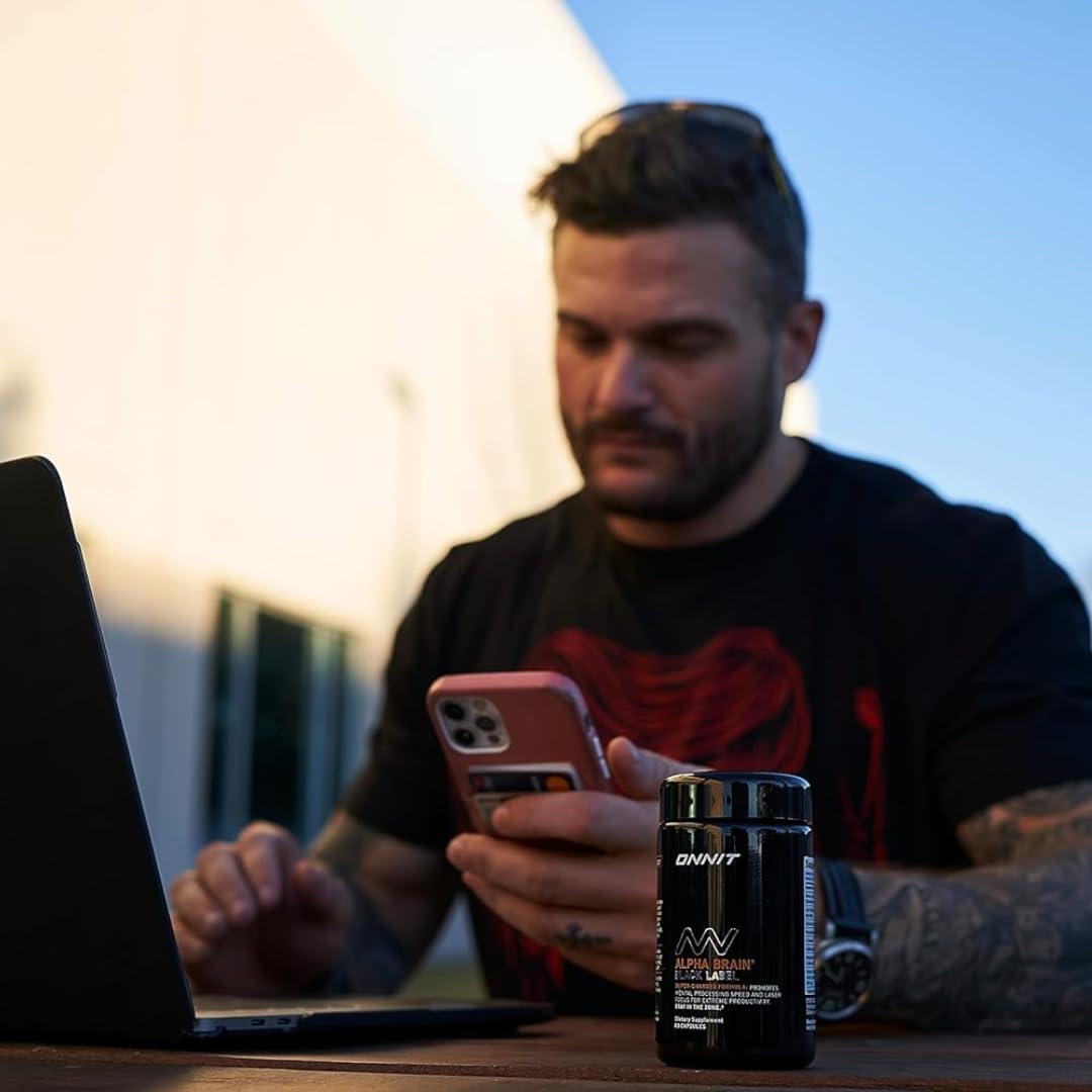 Suplemento Nootrópico ONNIT Alpha Brain Etiqueta Negra 80 Cápsulas