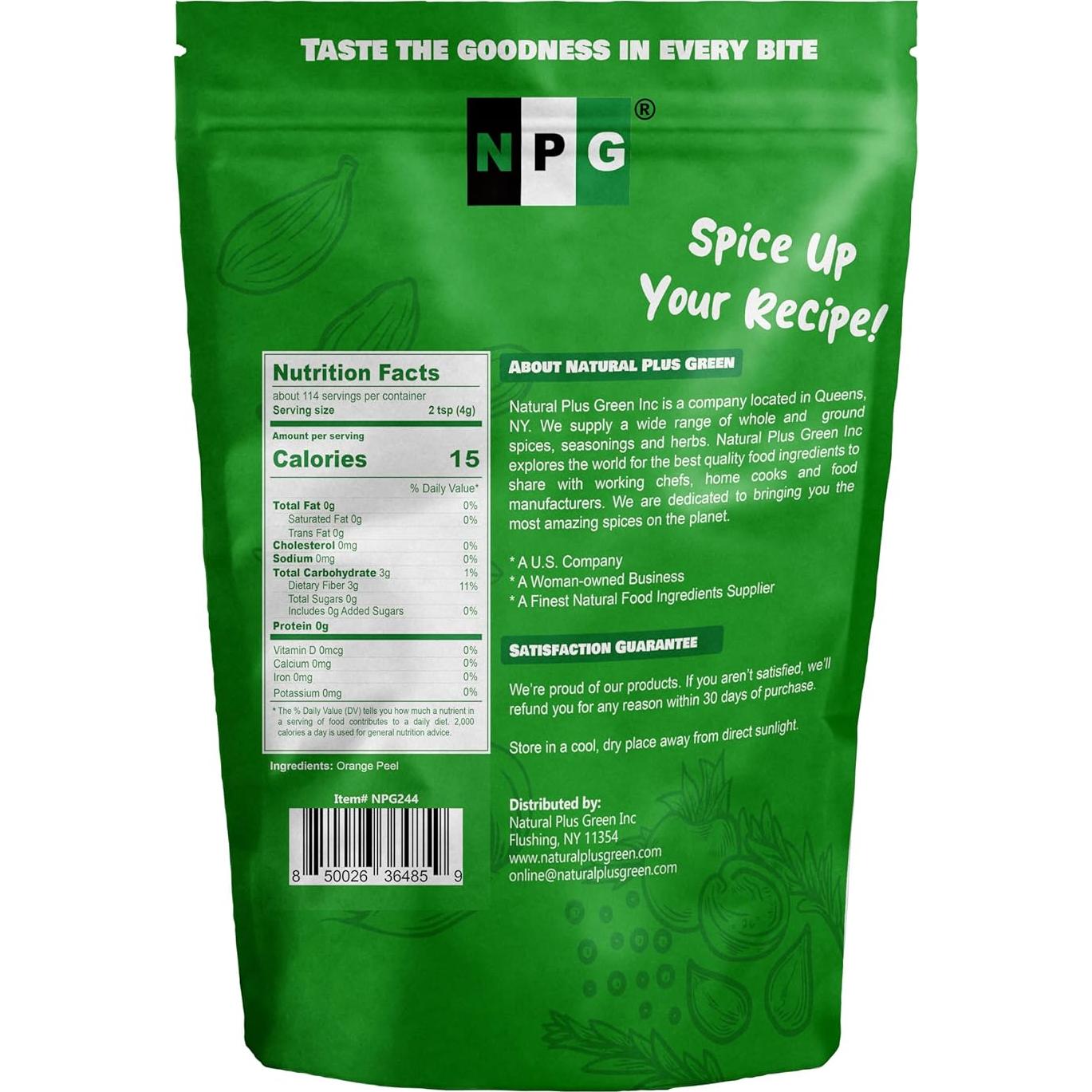 Cáscara de Mandarina Seca NPG 453.6 g - Sabor Cítrico Auténtico