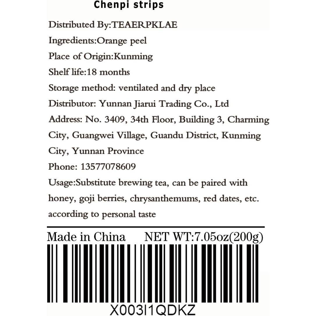 Bolsa de Té de Cáscara de Naranja Seca 200g Chen Pi