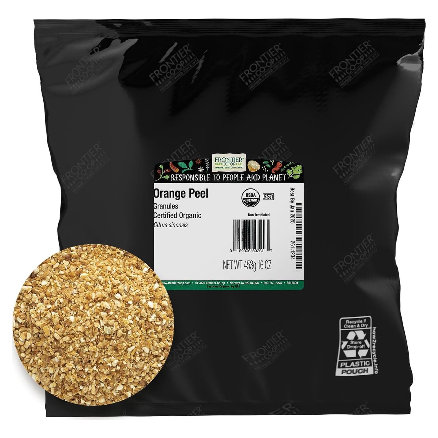 Gránulos de Cáscara de Naranja Orgánica Frontier 0.45 kg