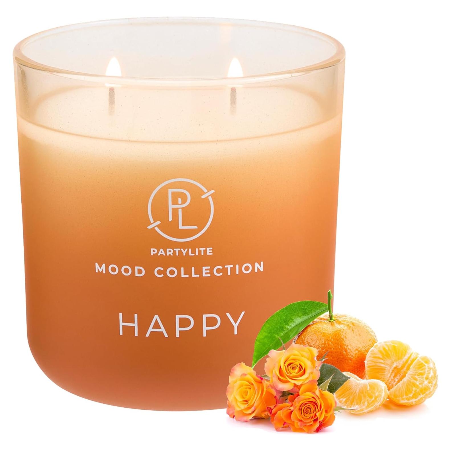 Vela Aromática PartyLite Feliz 400g - Mandarina y Naranja