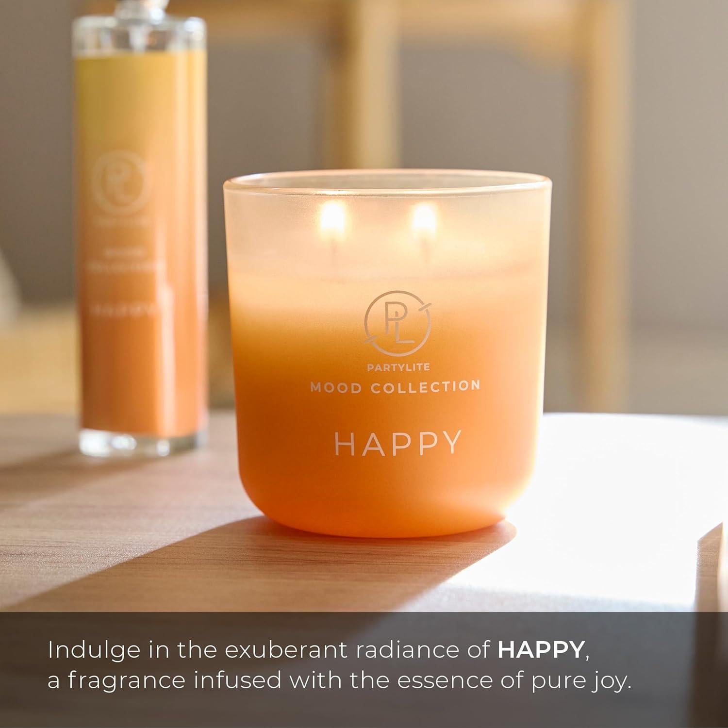 Vela Aromática PartyLite Feliz 400g - Mandarina y Naranja