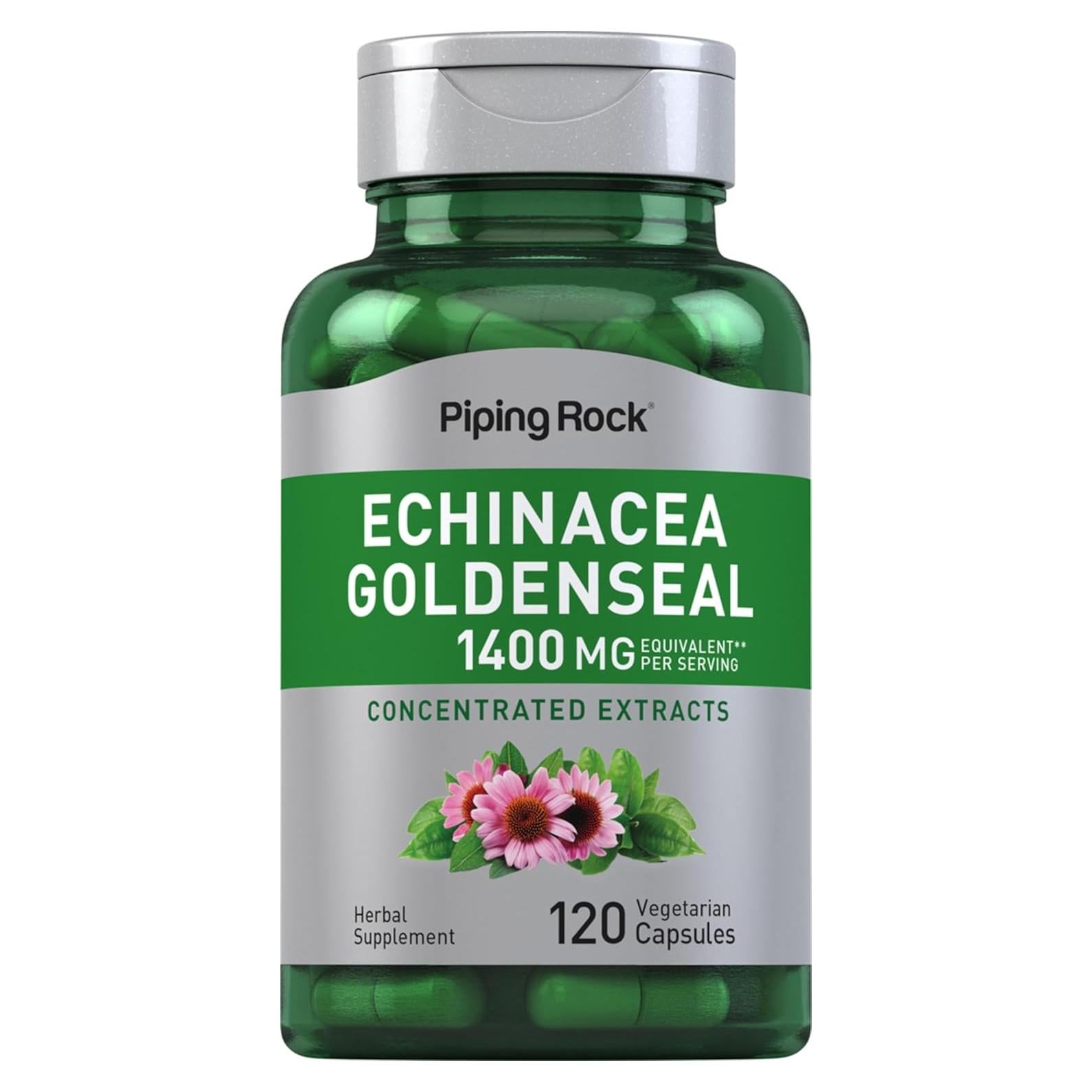 Cápsulas de Echinacea Goldenseal Piping Rock 1400mg 120 Unidades