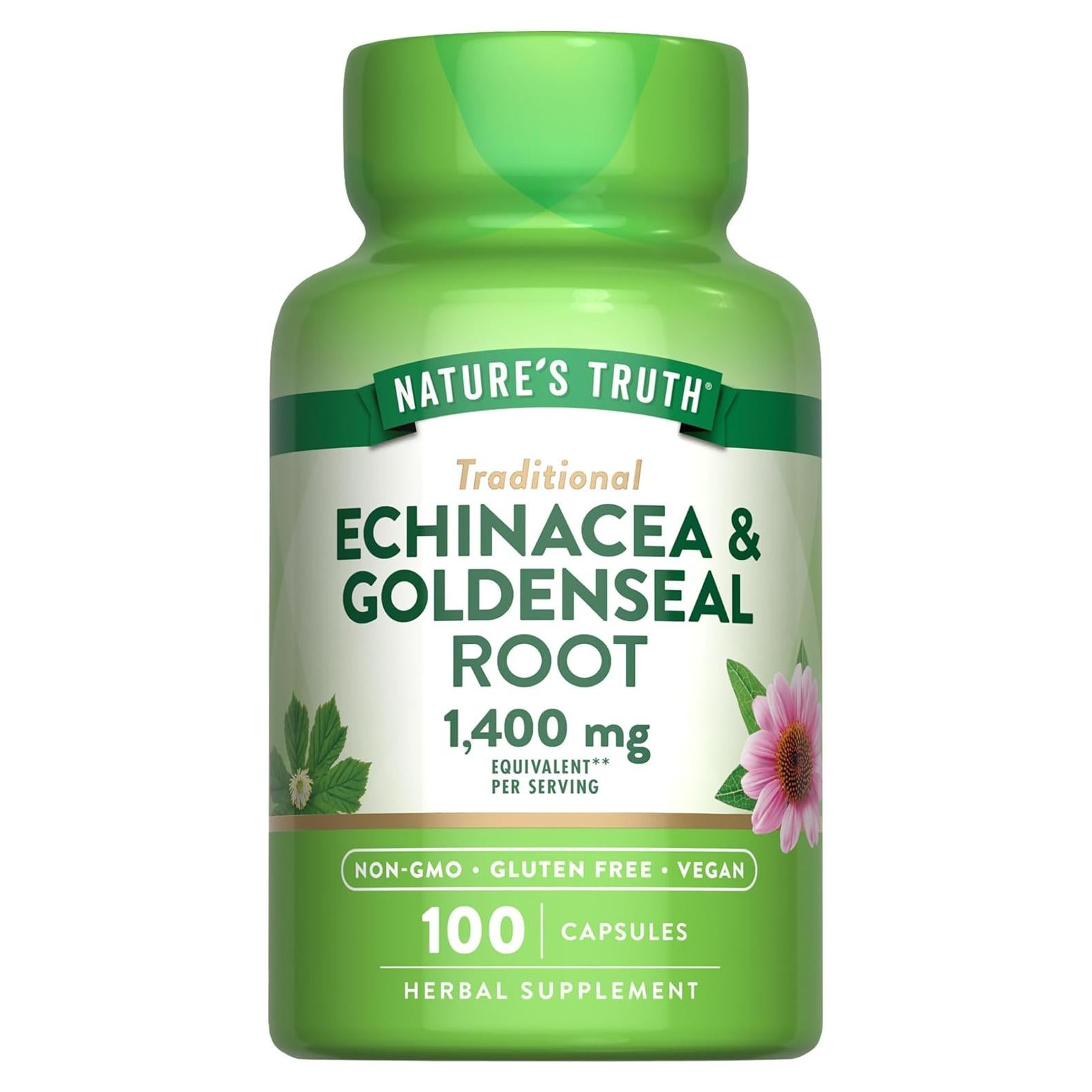 Cápsulas Echinacea y Goldenseal La Verdad de la Naturaleza 1400mg