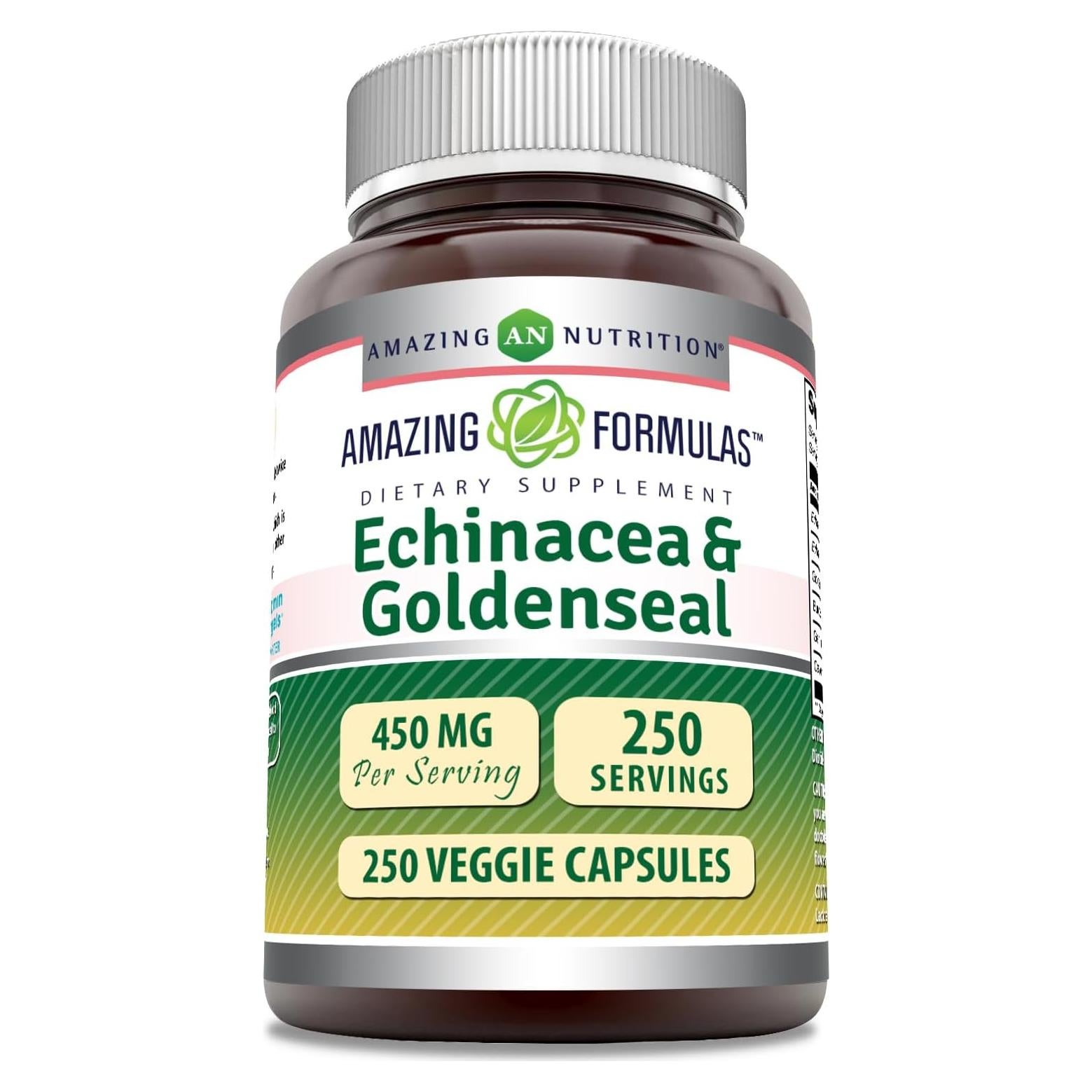 Suplemento de Equinácea Sello de Oro Nutrición Asombrosa 450 mg