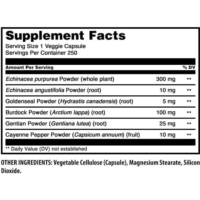 Suplemento de Equinácea Sello de Oro Nutrición Asombrosa 450 mg