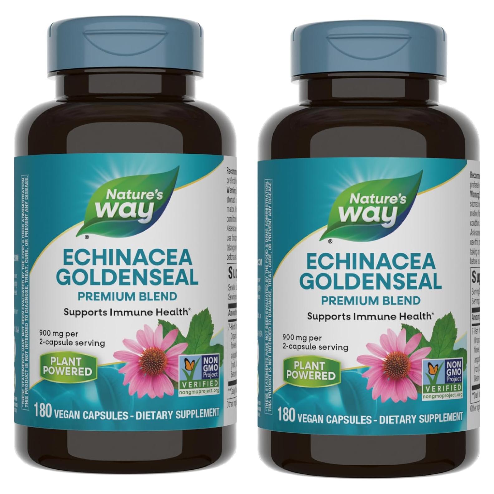 Echinacea Goldenseal Nature's Way 180 Cápsulas Veganas 900 mg