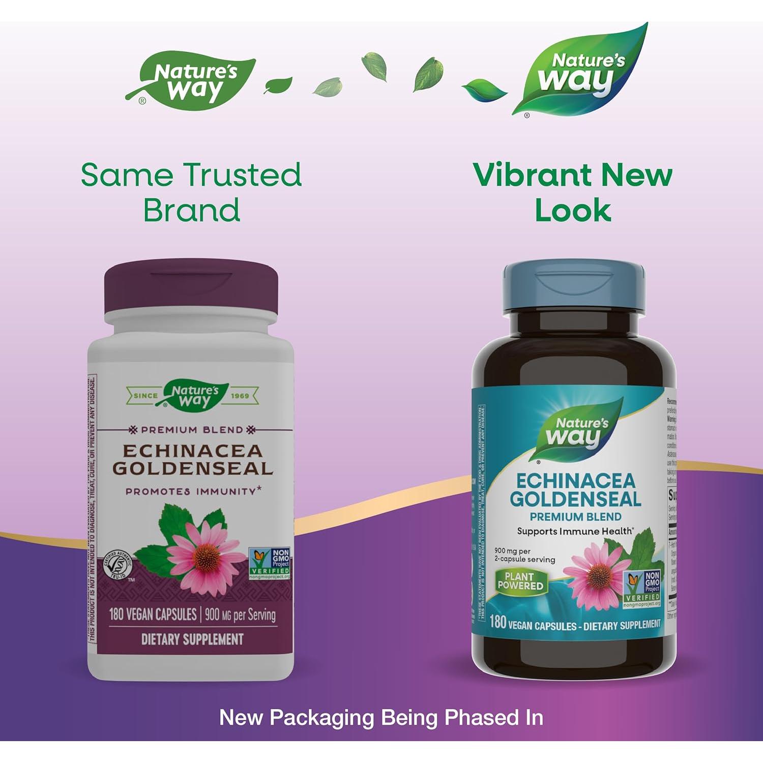 Echinacea Goldenseal Nature's Way 180 Cápsulas Veganas 900 mg