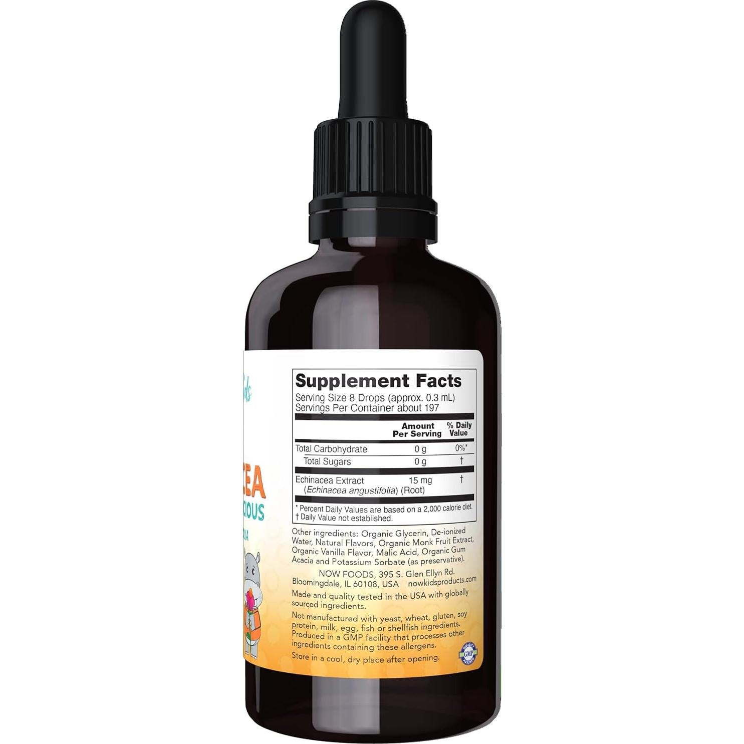 Echinacea Líquida para Niños NOW Foods 60 ml Sin Alcohol