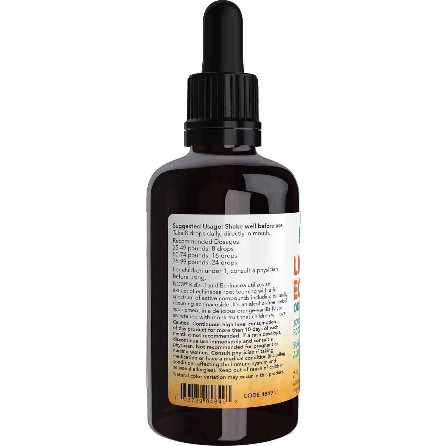 Echinacea Líquida para Niños NOW Foods 60 ml Sin Alcohol