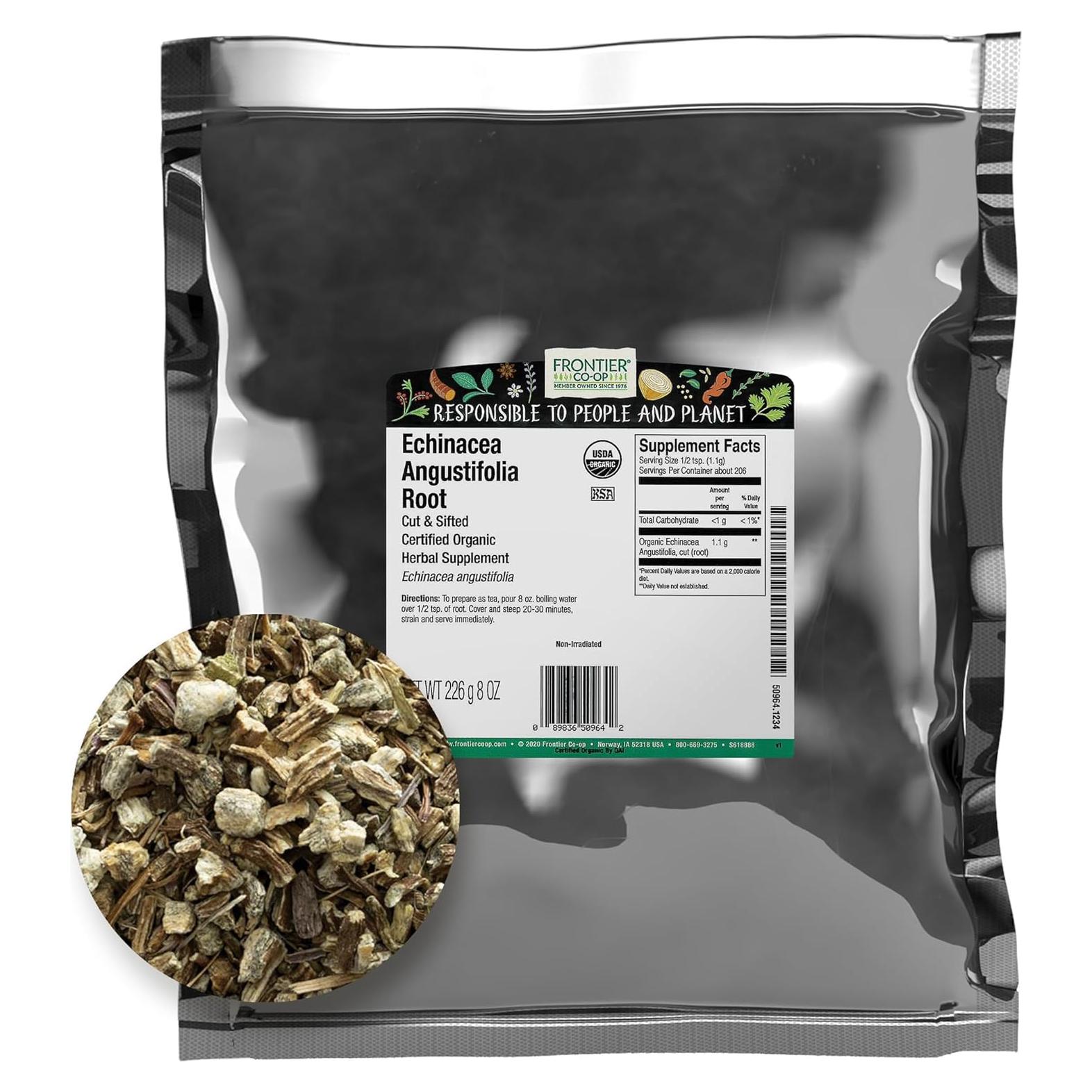 Raíz de Echinacea Angustifolia Orgánica Frontier 227g - Té Herbal