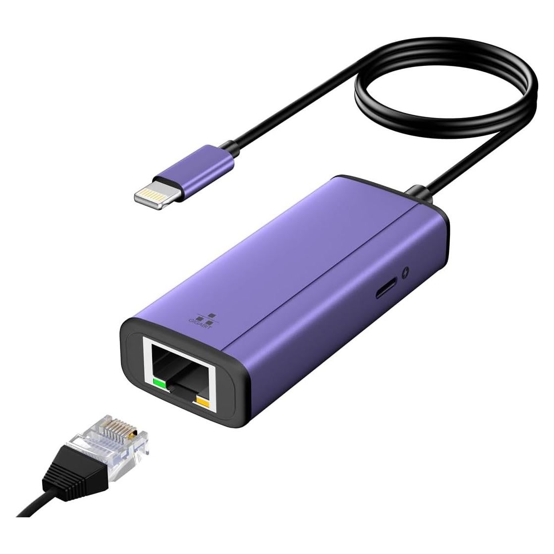 Adaptador Lightning a Ethernet Sunshot 2 en 1 RJ45 50 cm