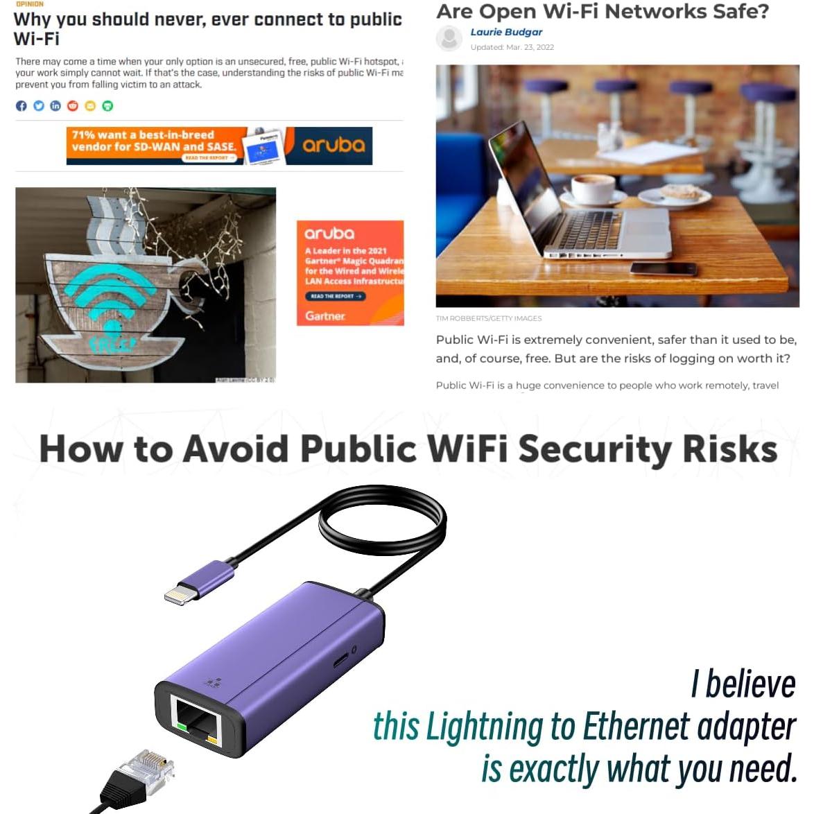 Adaptador Lightning a Ethernet Sunshot 2 en 1 RJ45 50 cm