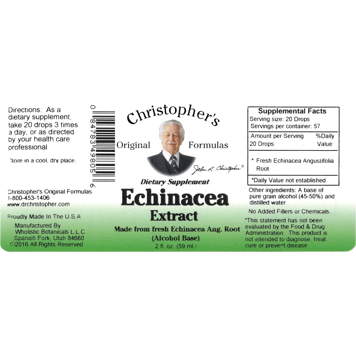 Extracto de Alcohol de Echinacea Angustifolia Dr. Christopher 60 ml
