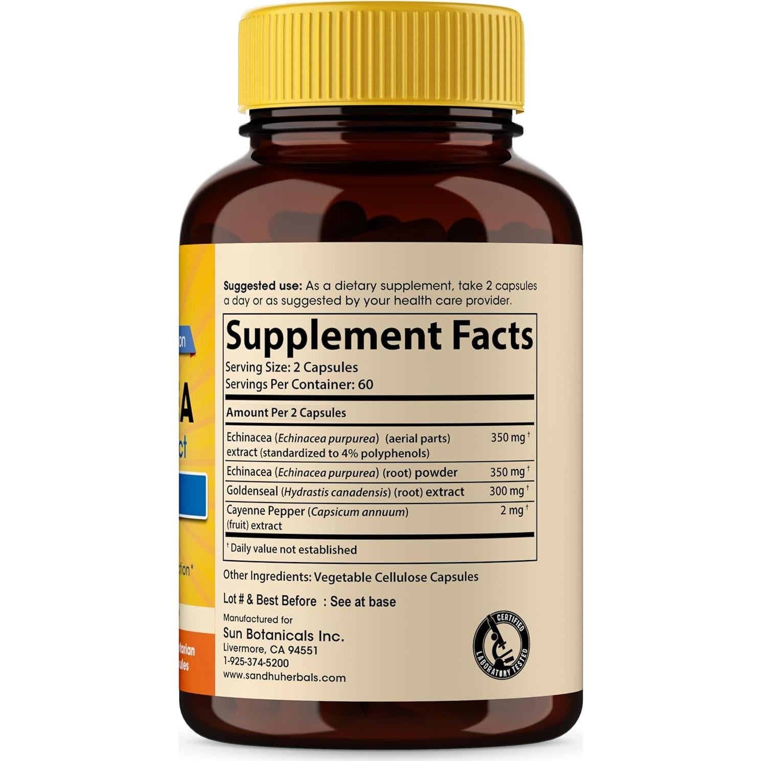 Echinacea Goldenseal 1000 mg Sandhu Herbals 120 Cápsulas