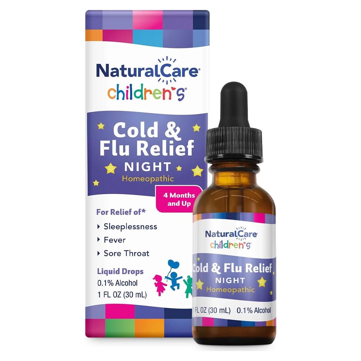 NaturalCare Alivio Nocturno para Resfriado y Gripe Niños 29.57 ml