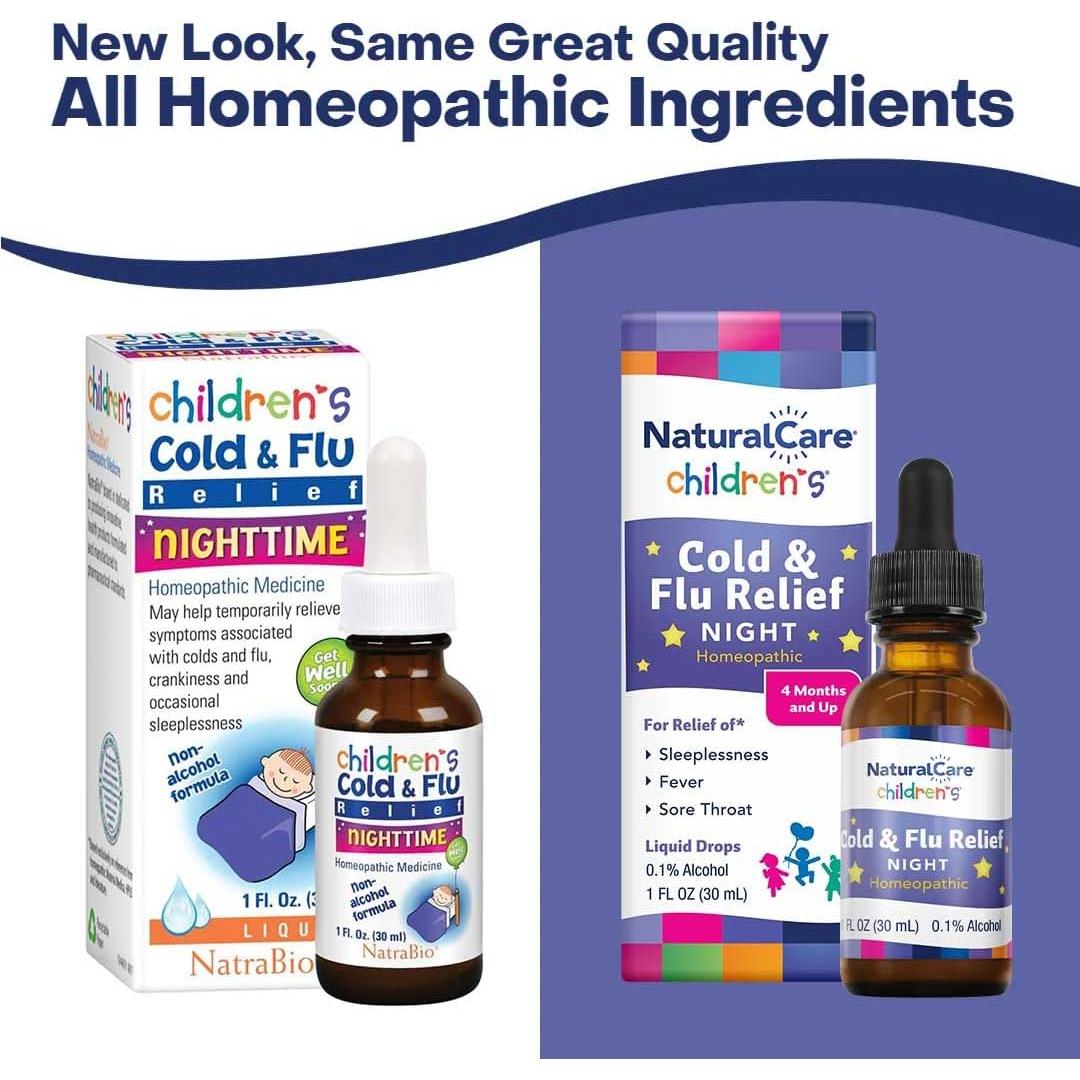 NaturalCare Alivio Nocturno para Resfriado y Gripe Niños 29.57 ml
