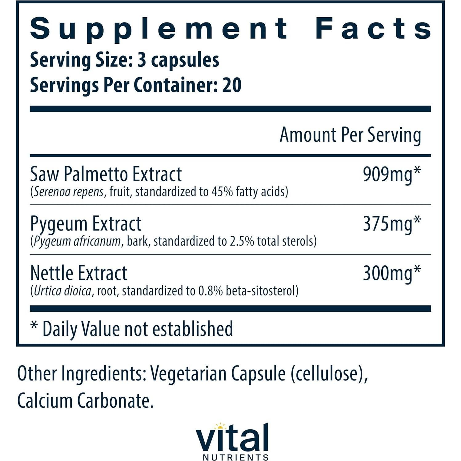 Suplemento Prostático Vegano Nutrientes Vitales 60 Cápsulas