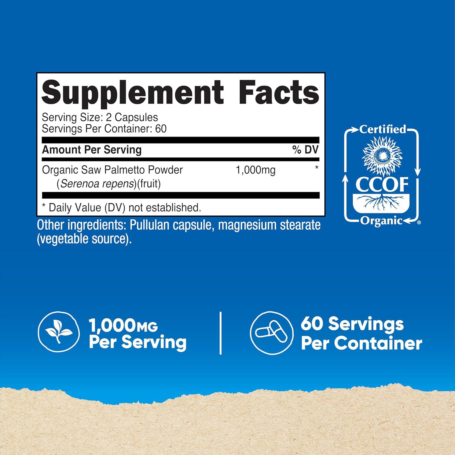 Nutricost Palma Enana 1000mg 120 Cápsulas Orgánicas Vegetarianas