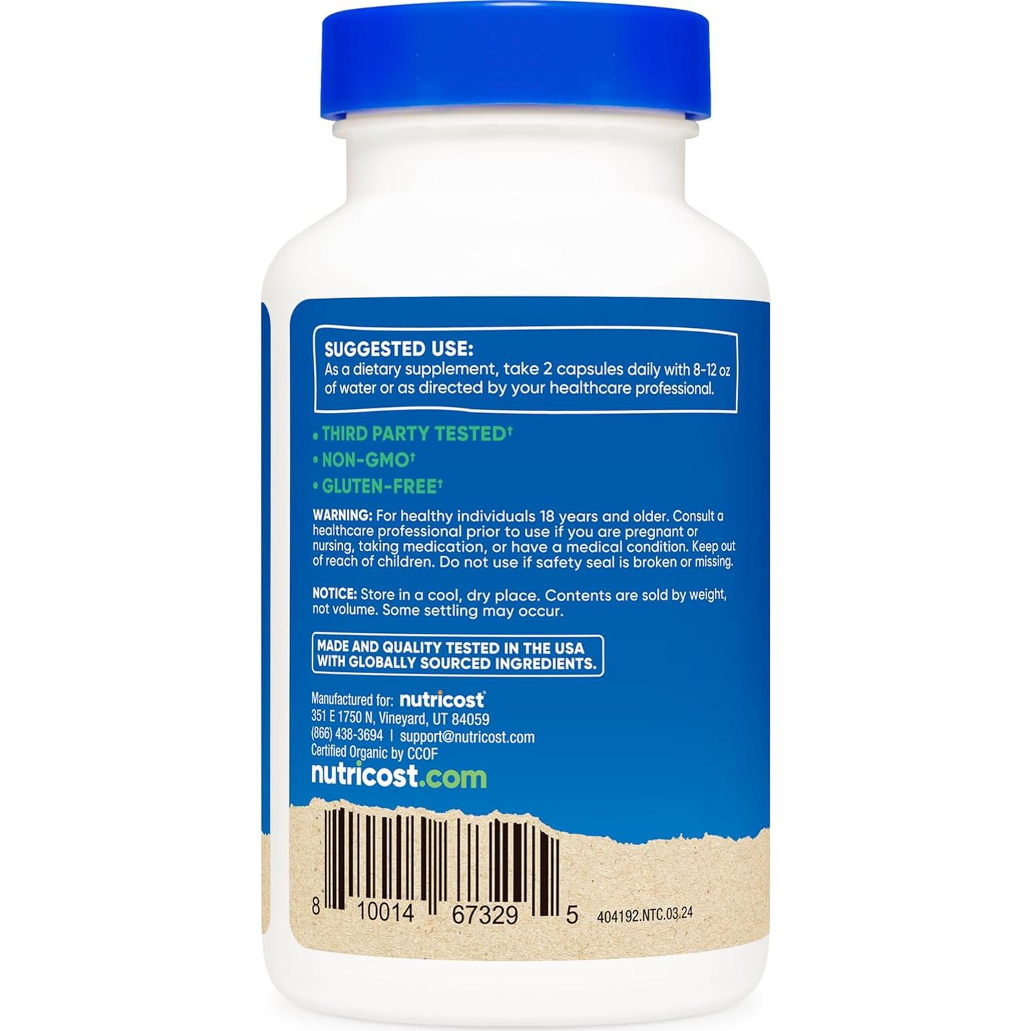 Nutricost Palma Enana 1000mg 120 Cápsulas Orgánicas Vegetarianas