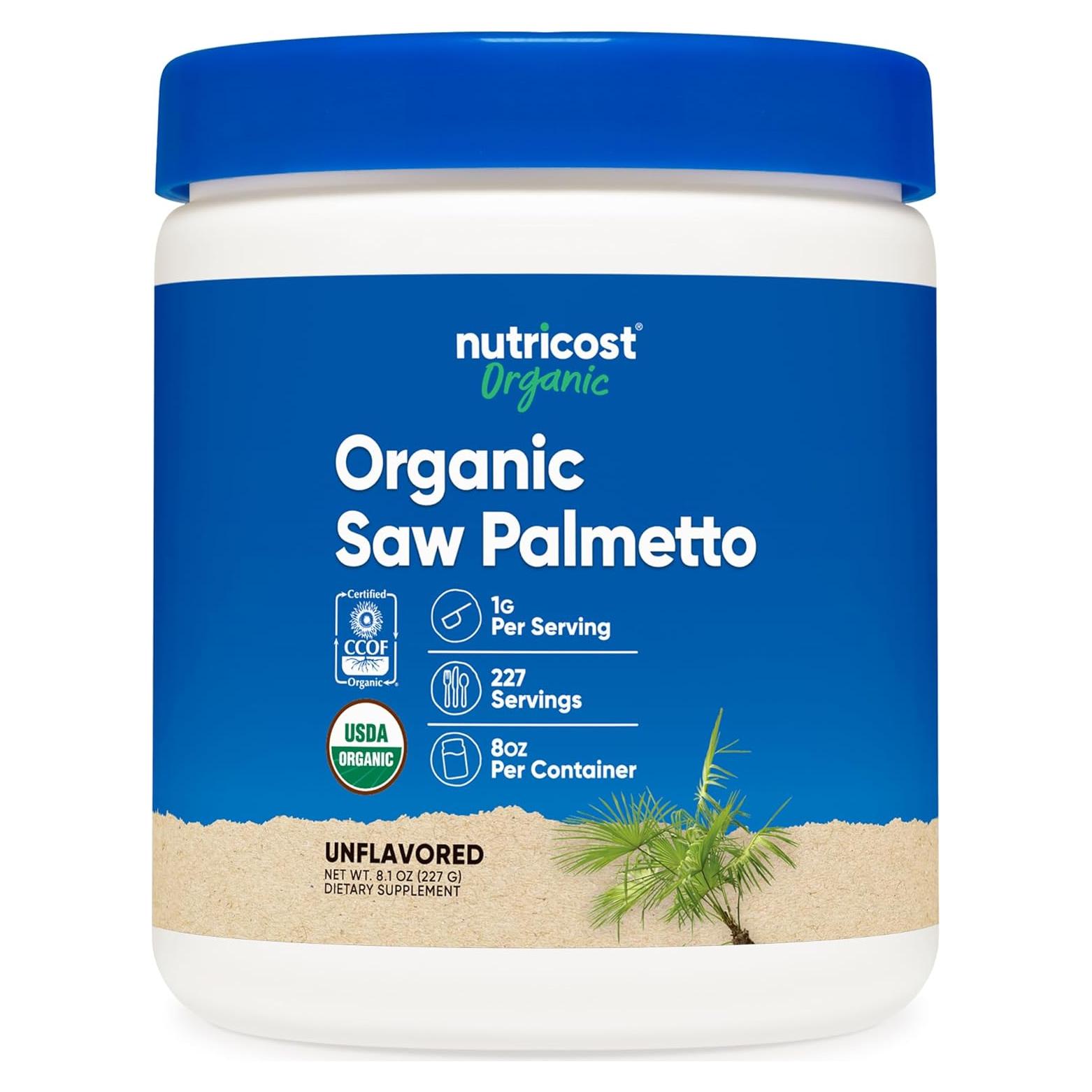 Polvo de Palma Enana Orgánica Nutricost 227g - Certificado USDA