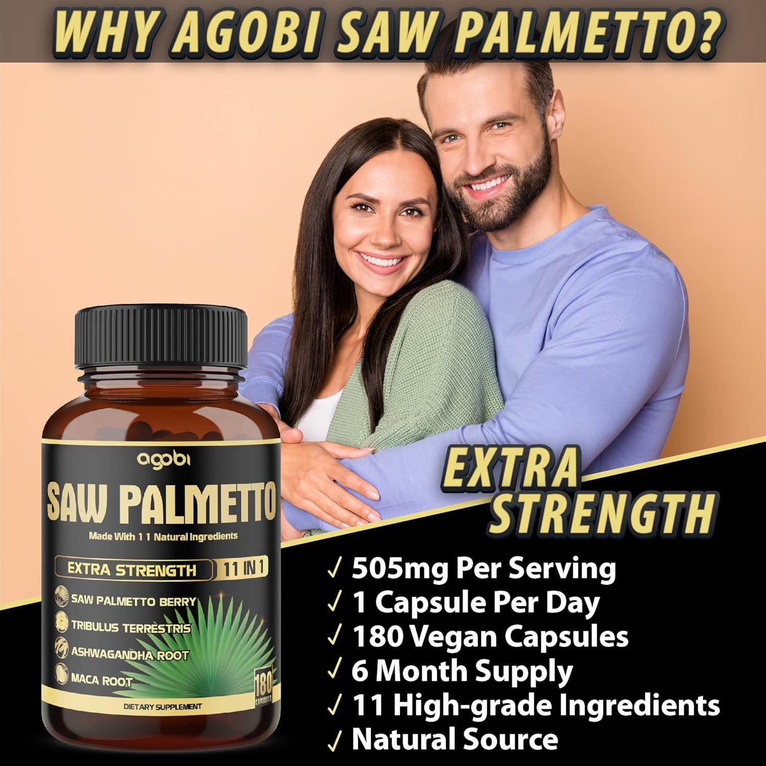 Cápsulas de Saw Palmetto Agobi 11 en 1 - 180 Unidades