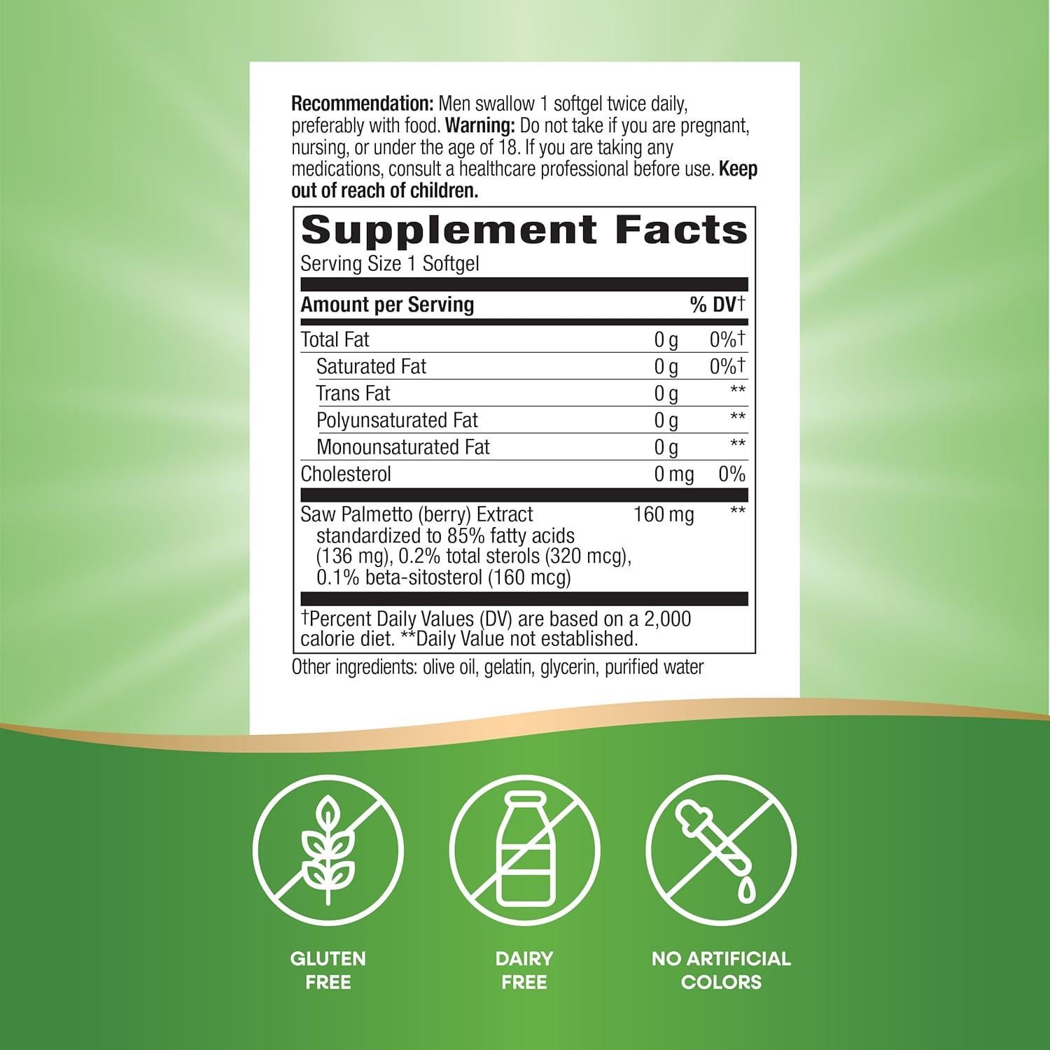 Extracto de Saw Palmetto Nature's Way 160 mg 120 Gelatinas