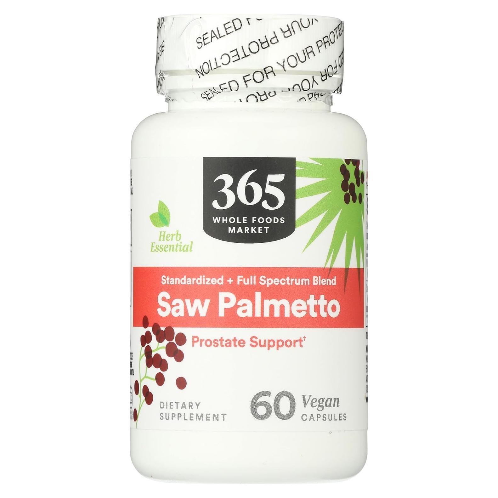Suplemento de Saw Palmetto 365 Whole Foods 60 Cápsulas
