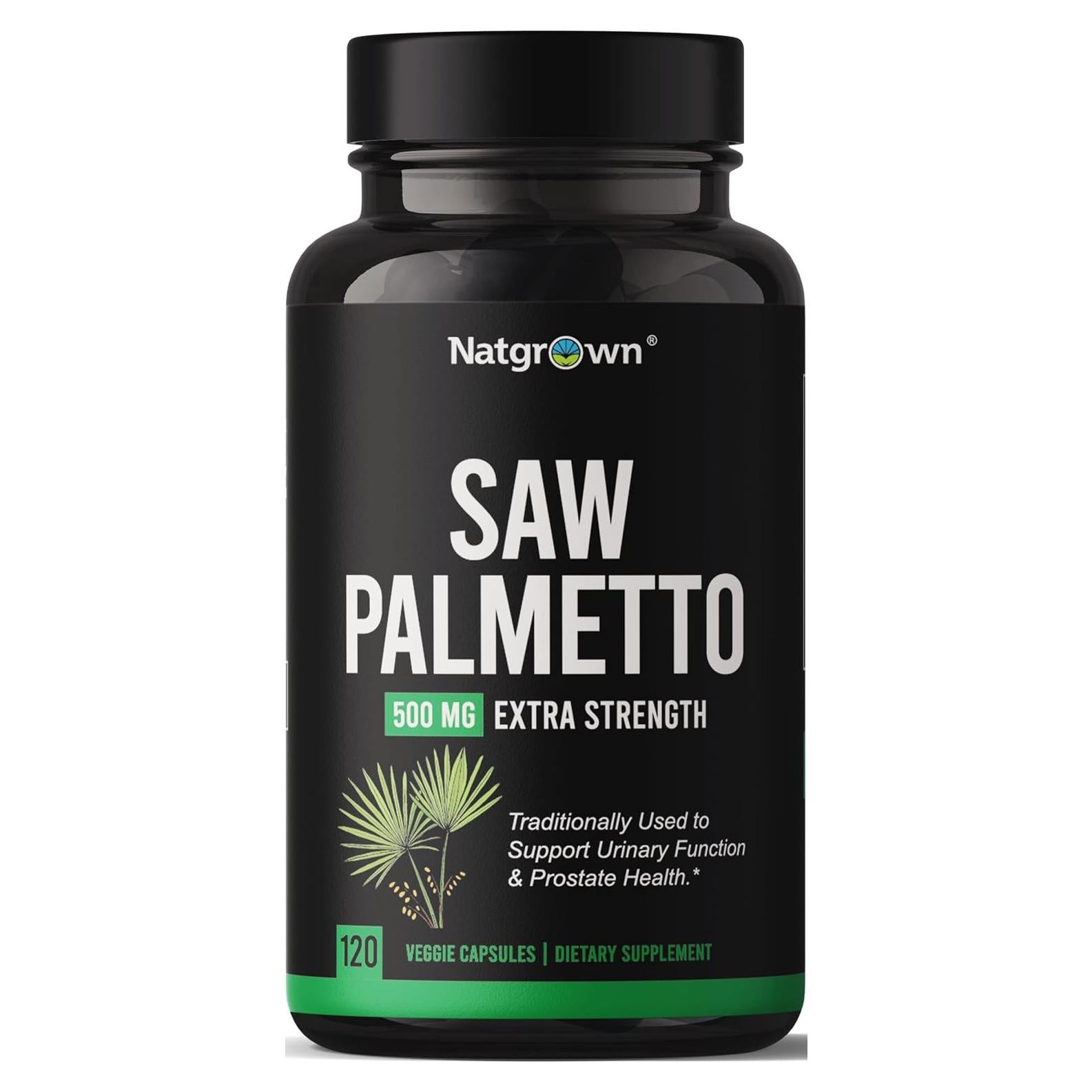 Suplemento de Saw Palmetto Natgrown 500mg - 120 Cápsulas Veganas