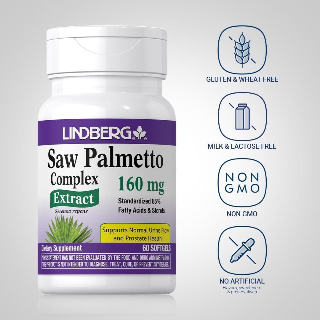 Lindberg Saw Palmetto 160mg 60 Gelatinas Blandas Suplemento