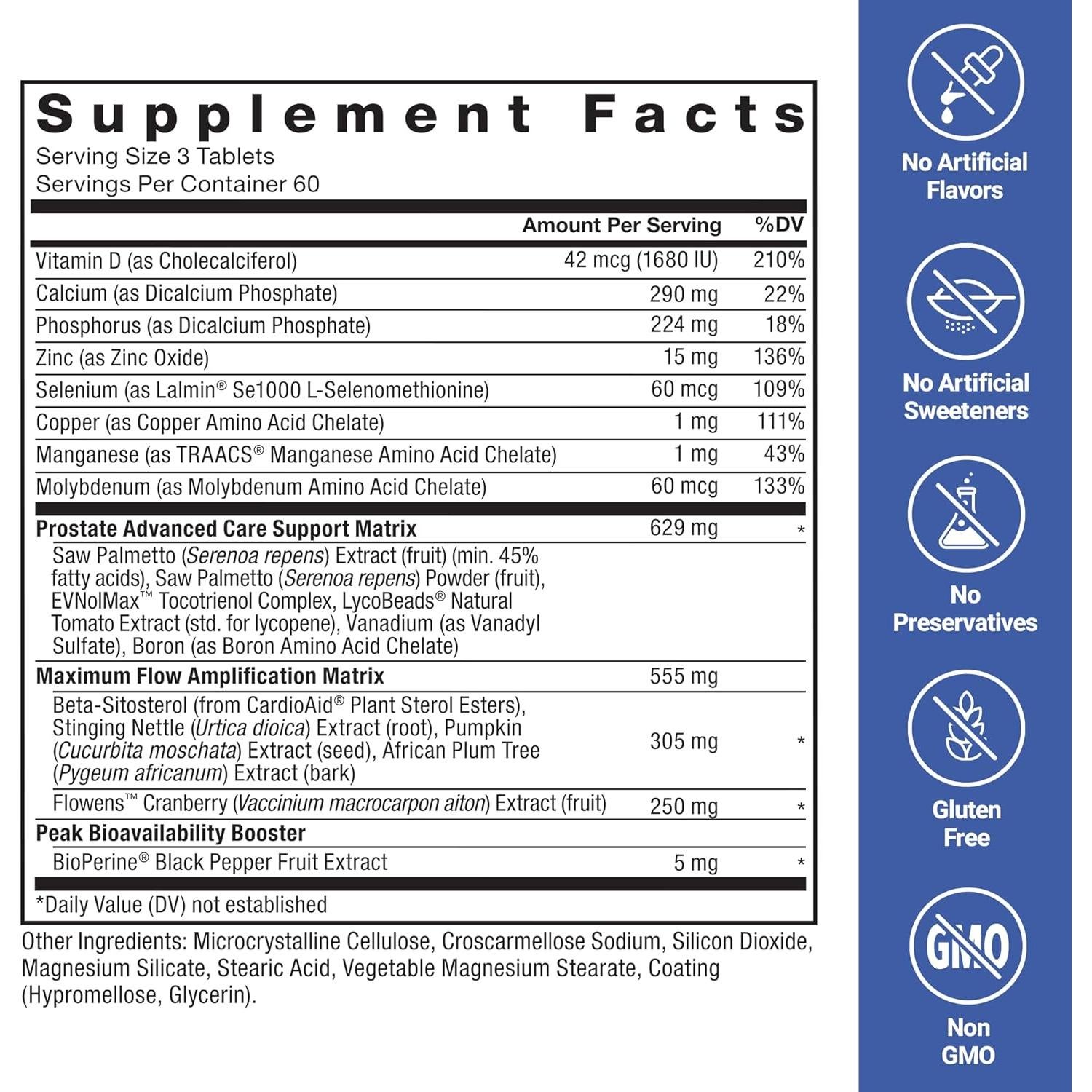 Suplemento Force Factor Próstata Avanzada 180 Tabletas