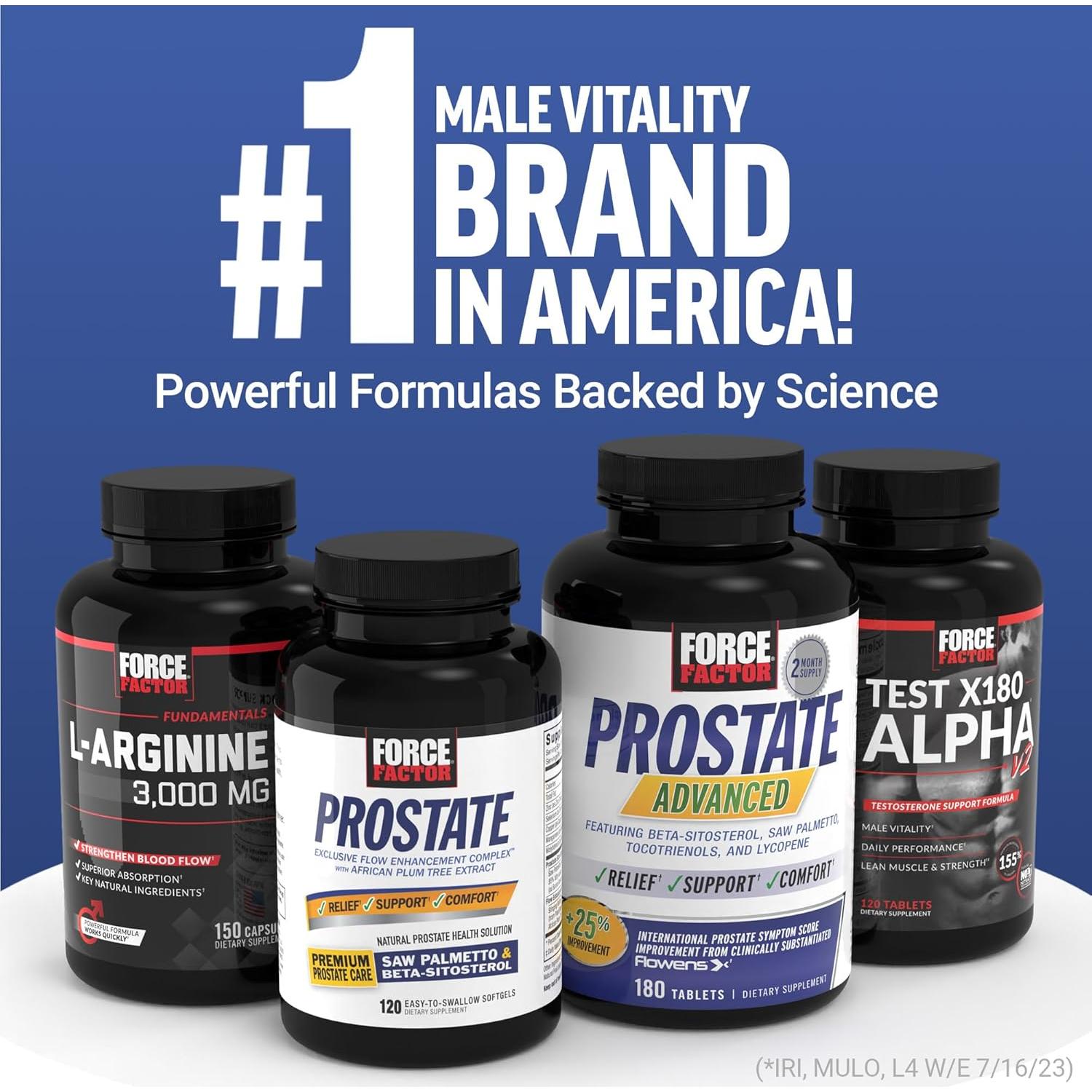 Suplemento Force Factor Próstata Avanzada 180 Tabletas