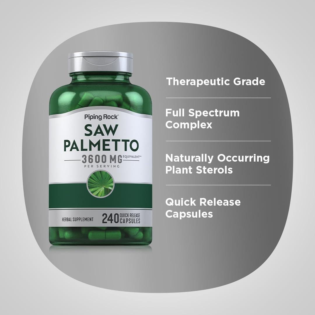 Extracto de Saw Palmetto Piping Rock 3600mg 240 Cápsulas