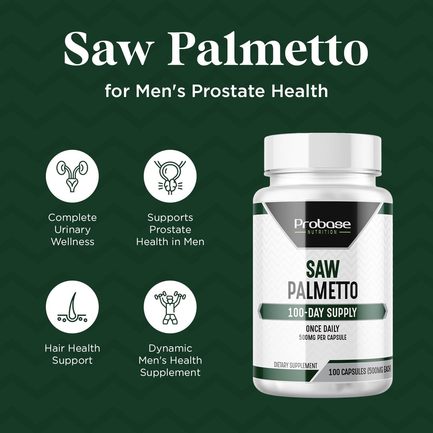 Extracto de Saw Palmetto Nutrición Probase 100 Cápsulas 500mg