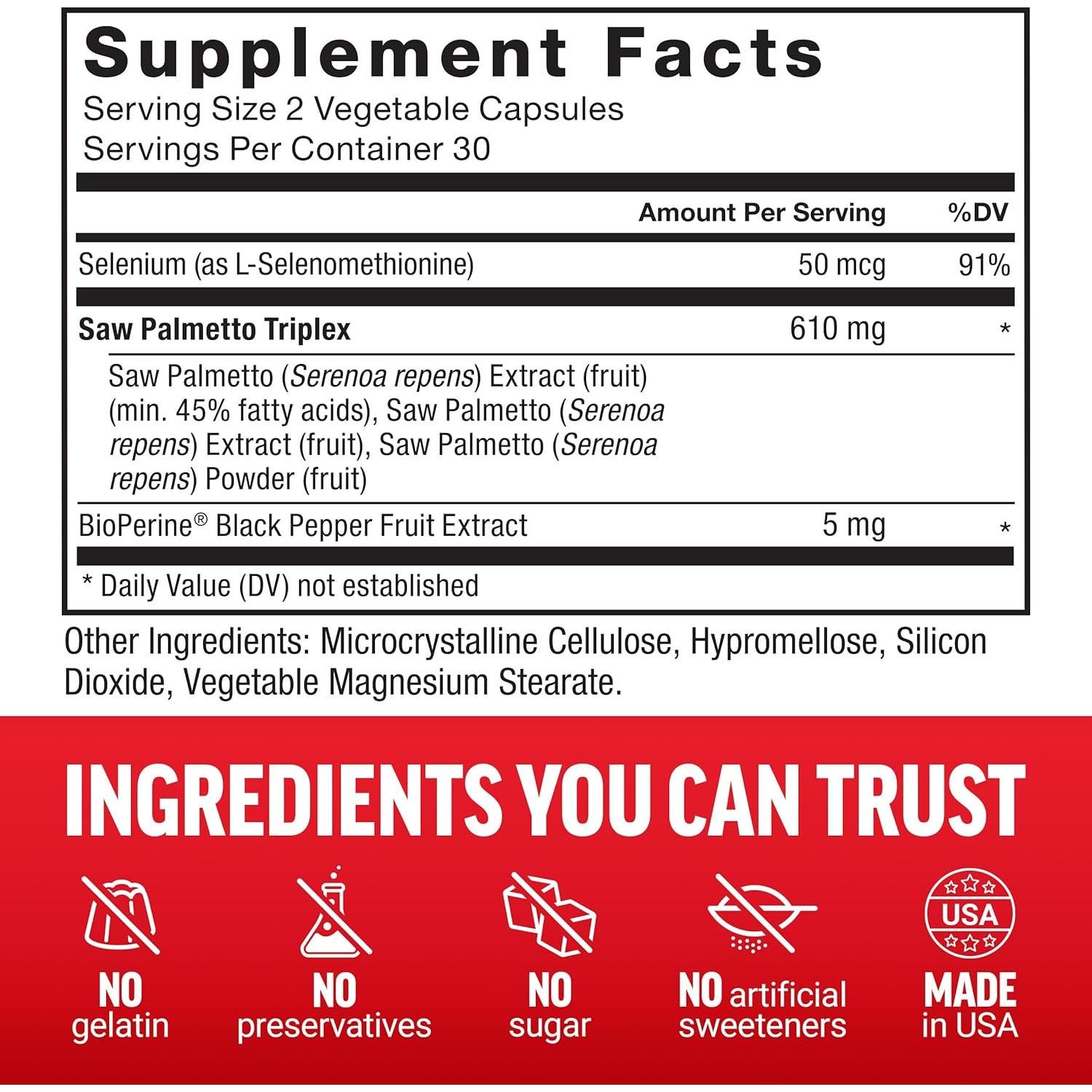 Suplemento Saw Palmetto Factor de Fuerza 60 Cápsulas - Salud Prostática