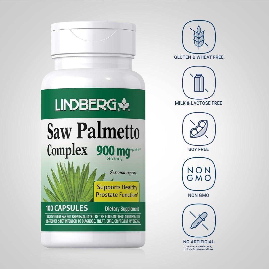 Extracto de Saw Palmetto Lindberg 900 mg 100 Cápsulas Rápidas