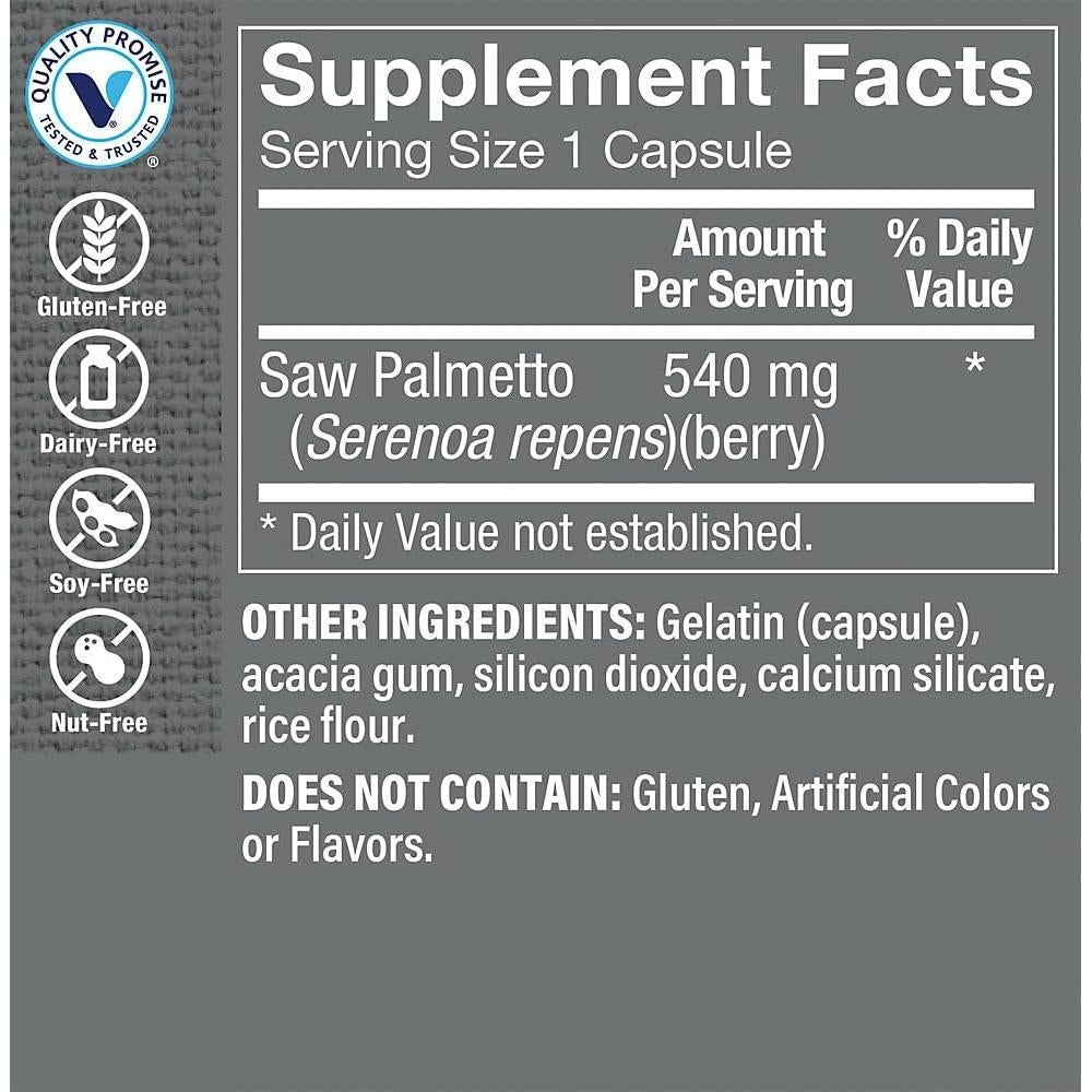 Berries de Saw Palmetto The Vitamin Shoppe 540mg 300 Cápsulas