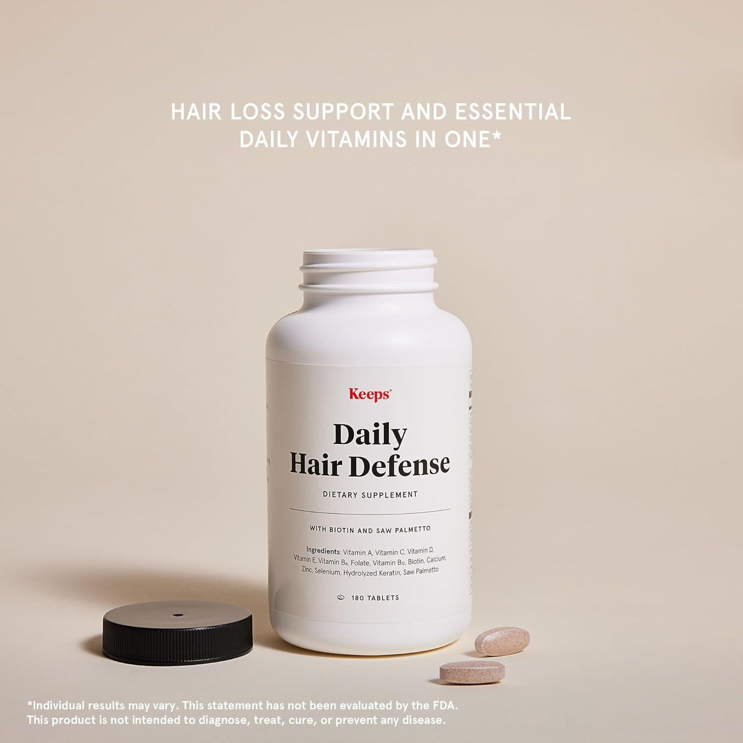 Suplemento Diario para el Cabello Keeps 180 Tabletas - Biotina y Vitaminas