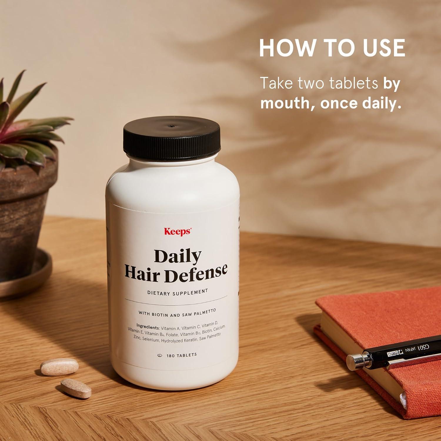 Suplemento Diario para el Cabello Keeps 180 Tabletas - Biotina y Vitaminas