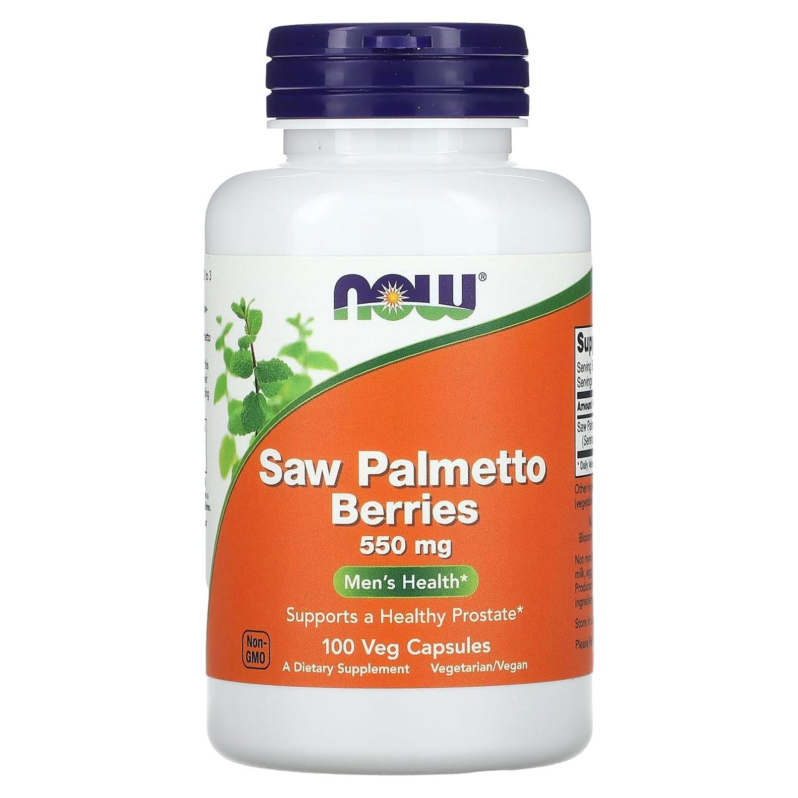 Saw Palmetto 550mg Now Foods 100 Cápsulas Veganas