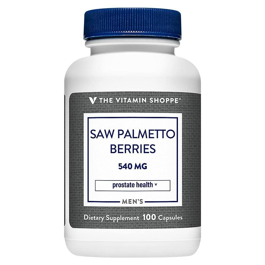 Saw Palmetto 540MG The Vitamin Shoppe 100 Cápsulas Salud Prostatica
