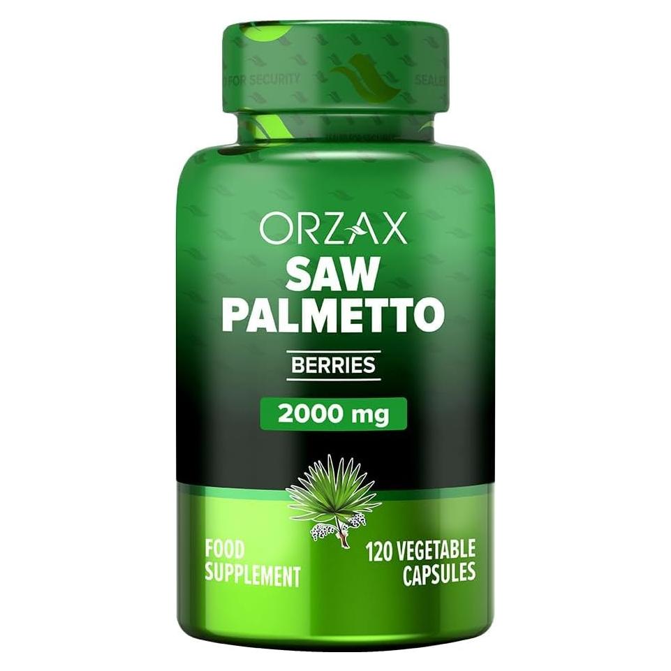 Suplemento Prostate Orzax 2000 mg con Saw Palmetto - 120 Cápsulas Veganas