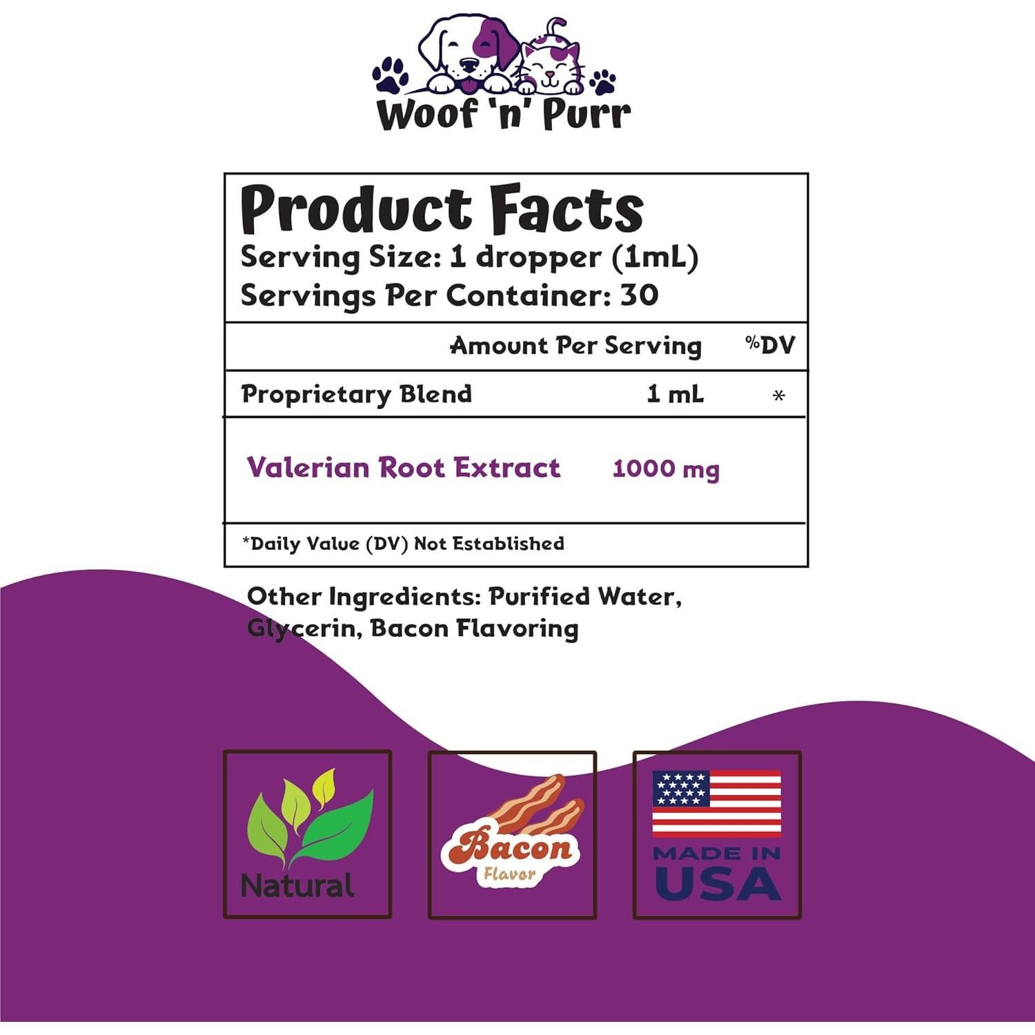 Tintura de Raíz de Valeriana para Perros Woof 'n' Purr 30 ml
