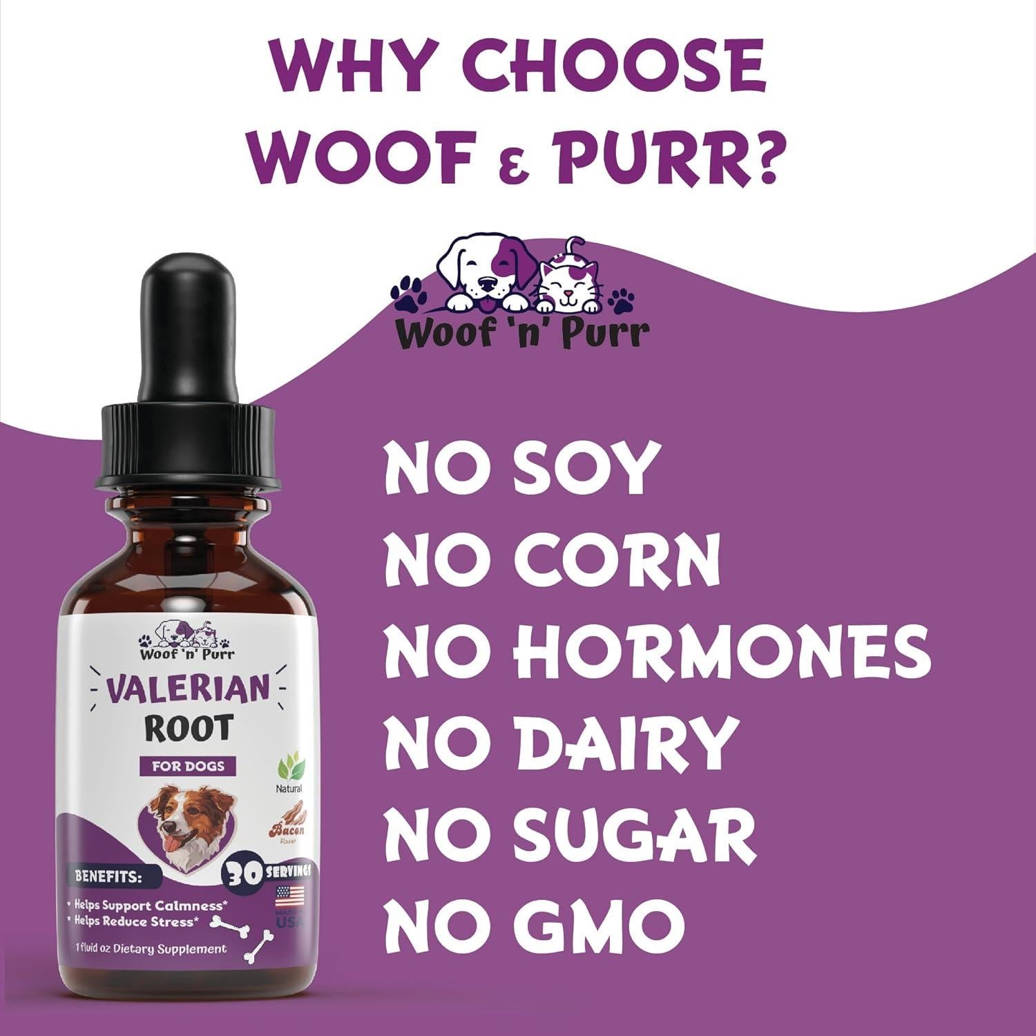 Tintura de Raíz de Valeriana para Perros Woof 'n' Purr 30 ml